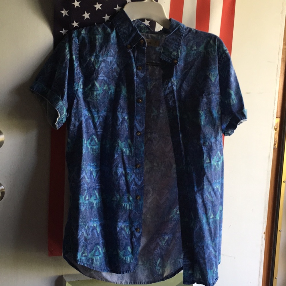 Hollister Short Sleeve Button Up Sz Med